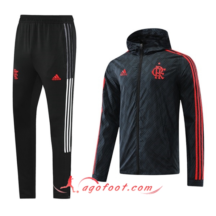 Ensemble Veste A Capuche Coupe-Vent Flamengo Noir/Rouge 2022/2023