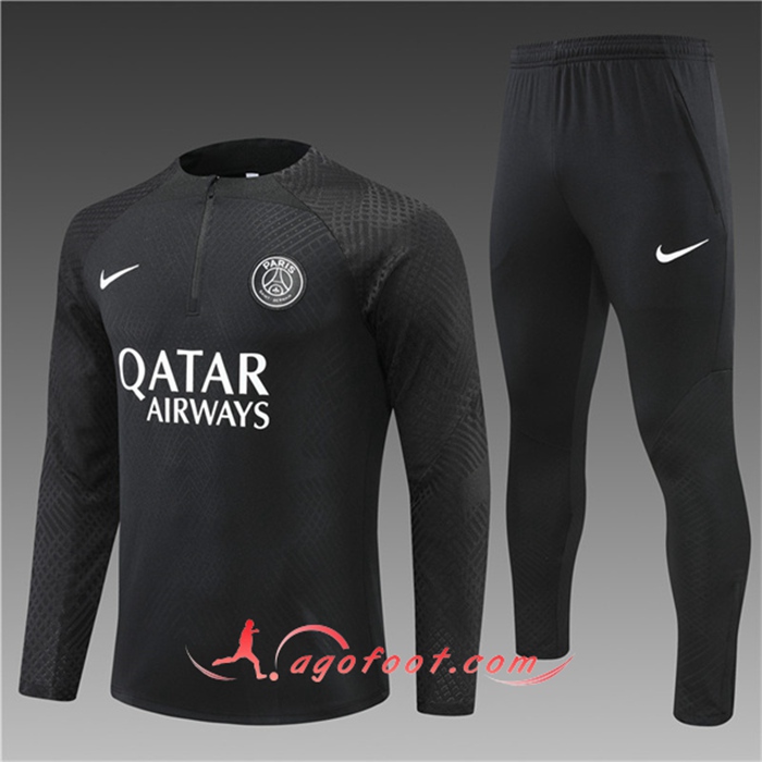Ensemble Survetement de Foot PSG Enfant Noir 2022/2023