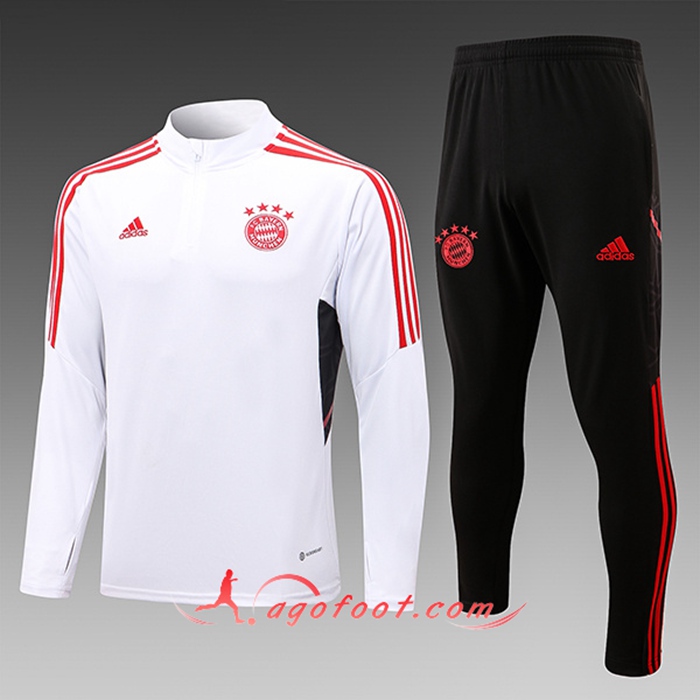 Ensemble Survetement de Foot Bayern Munich Blanc 2022/2023