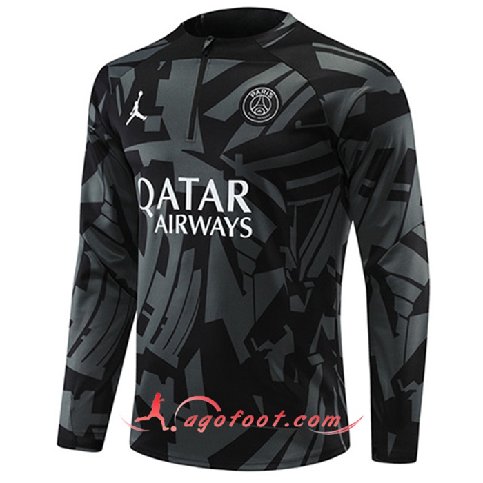 Sweatshirt Training Jordan PSG Noir/Gris 2022/2023
