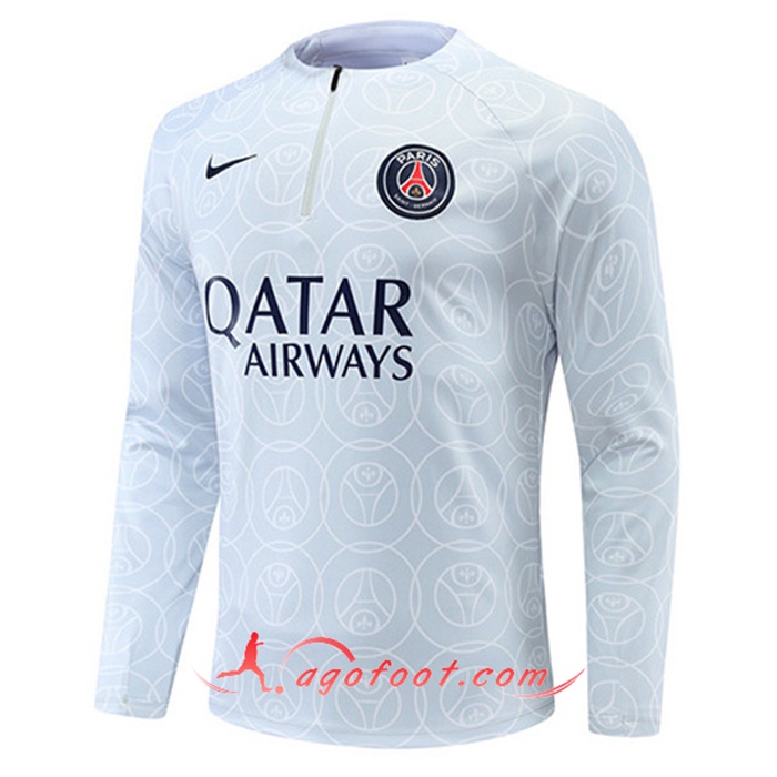 Sweatshirt Training PSG Blanc/Gris 2022/2023