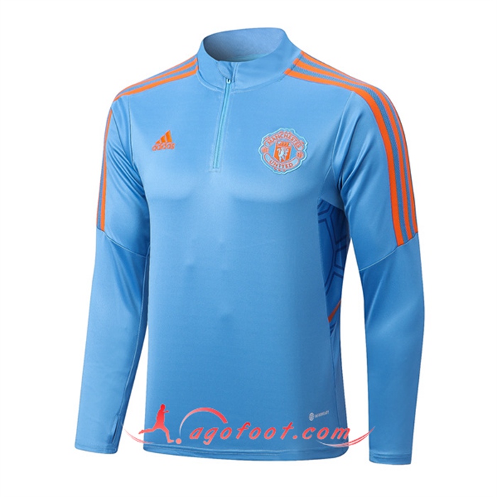 Sweatshirt Training Manchester United Bleu Clair 2022/2023