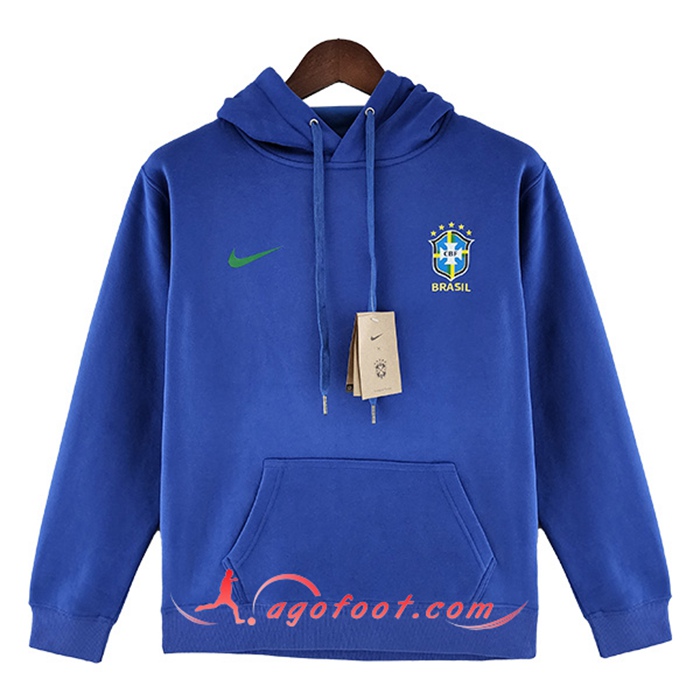 Sweatshirt Training Capuche Bresil Bleu 2022/2023