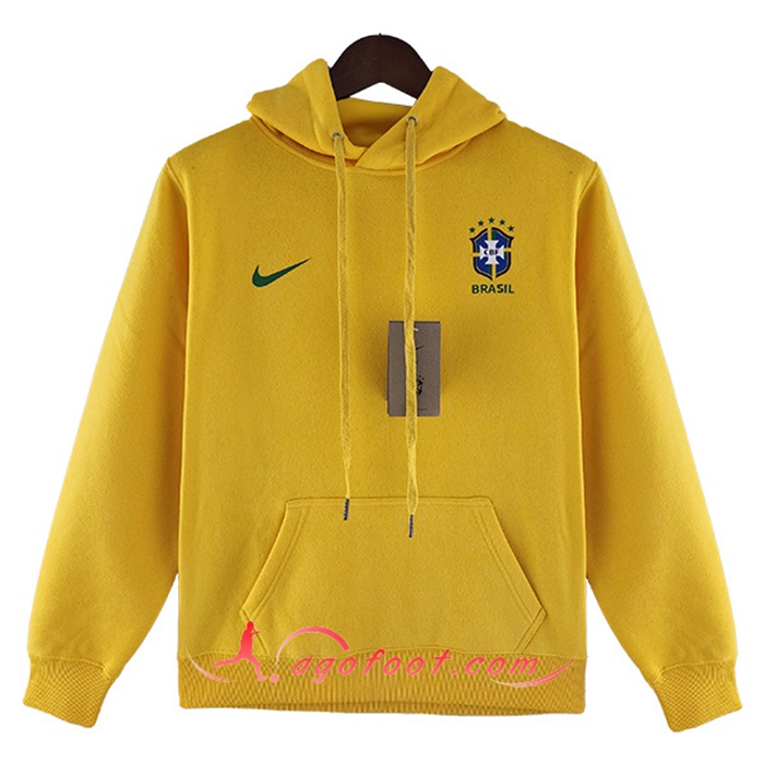 Sweatshirt Training Capuche Bresil Jaune 2022/2023