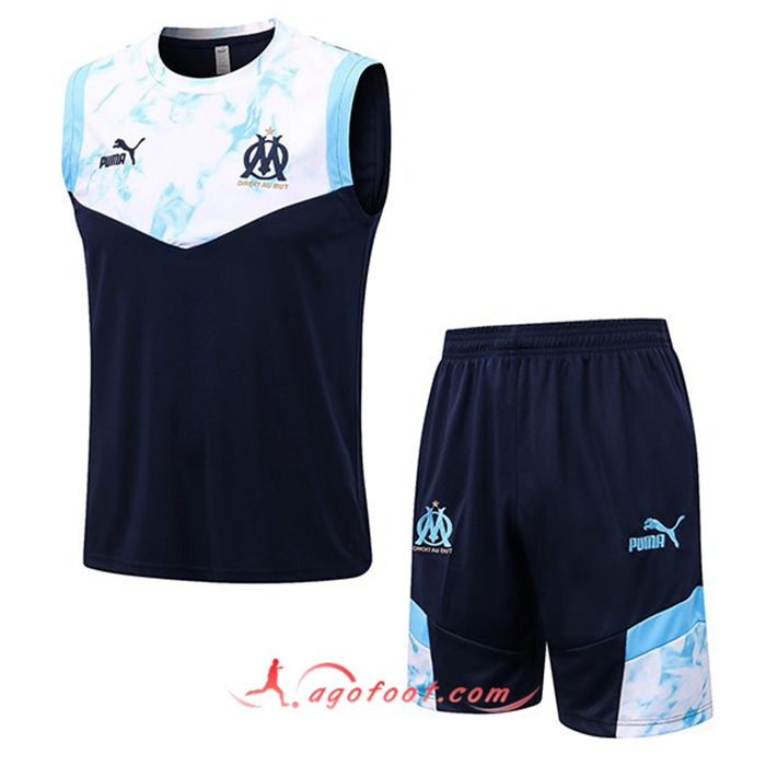 Ensemble Training Debardeur + Shorts Marseille Bleu Marin 2022/2023