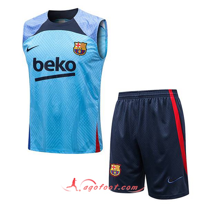 Ensemble Training Debardeur + Shorts FC Barcelone Bleu Clair 2022/2023