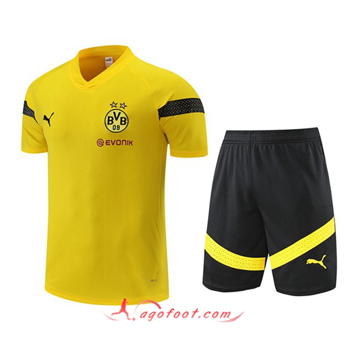 Ensemble Training T-Shirts + Shorts Dortmund BVB Jaune 2022/2023