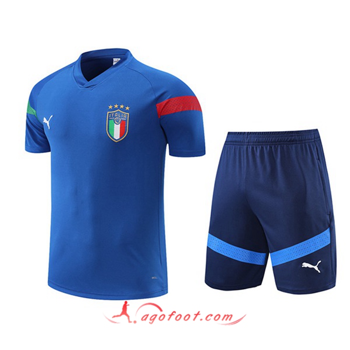 Ensemble Training T-Shirts + Shorts Italie Bleu 2022/2023