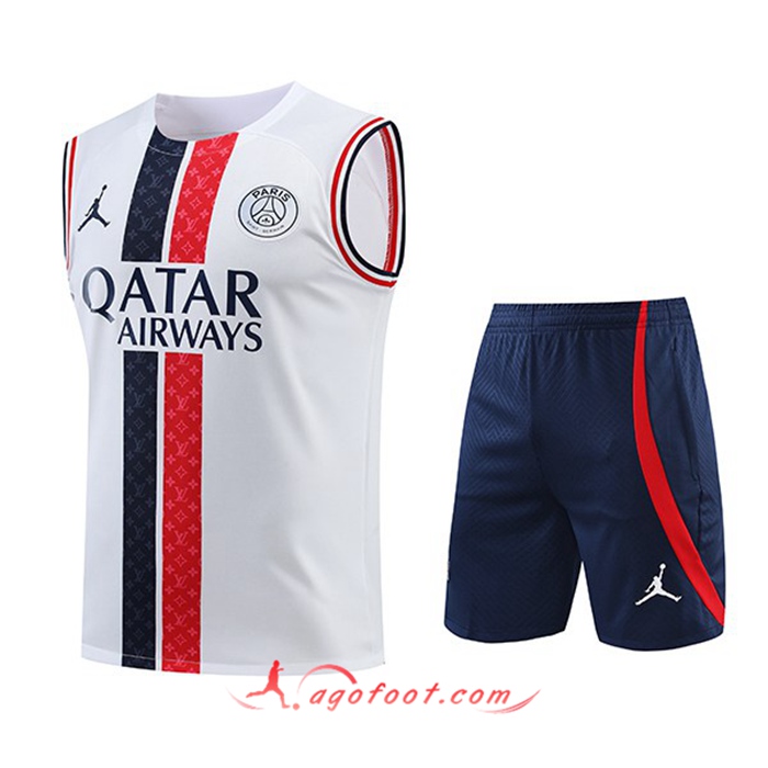 Ensemble Training Debardeur + Shorts Jordan PSG Blanc 2022/2023