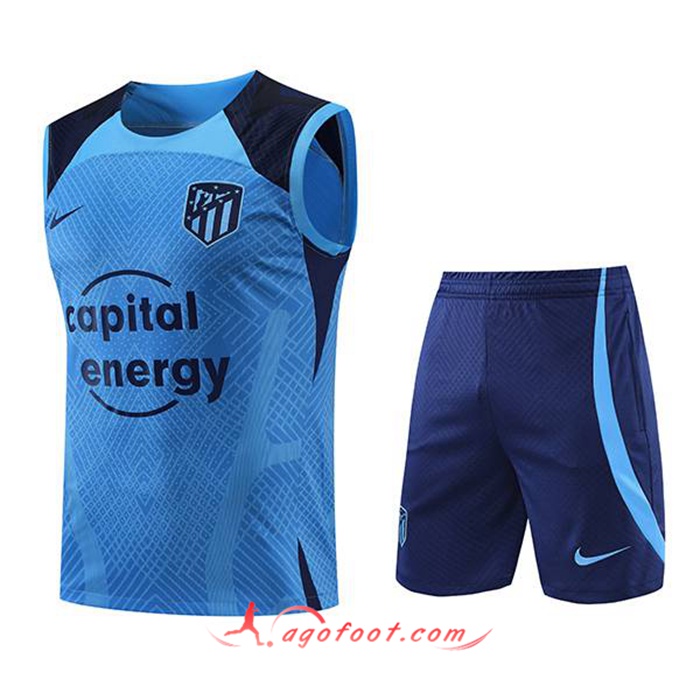 Ensemble Training Debardeur + Shorts Atletico Madrid Bleu 2022/2023