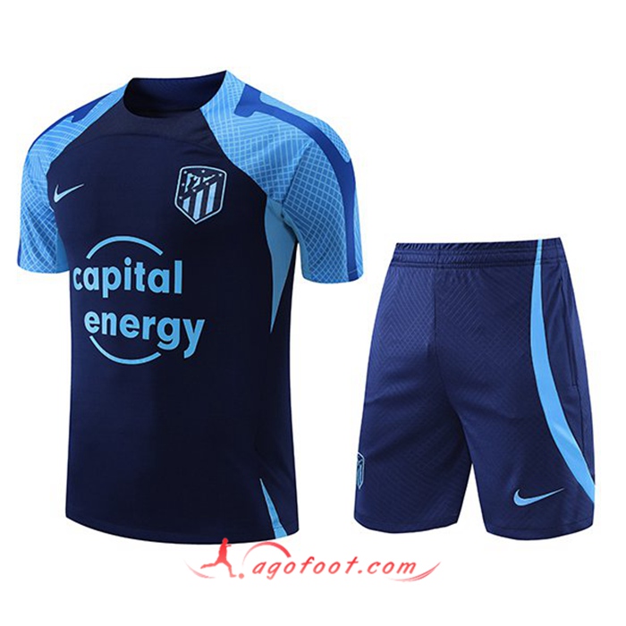 Ensemble Training T-Shirts + Shorts Atletico Madrid Bleu Marin 2022/2023