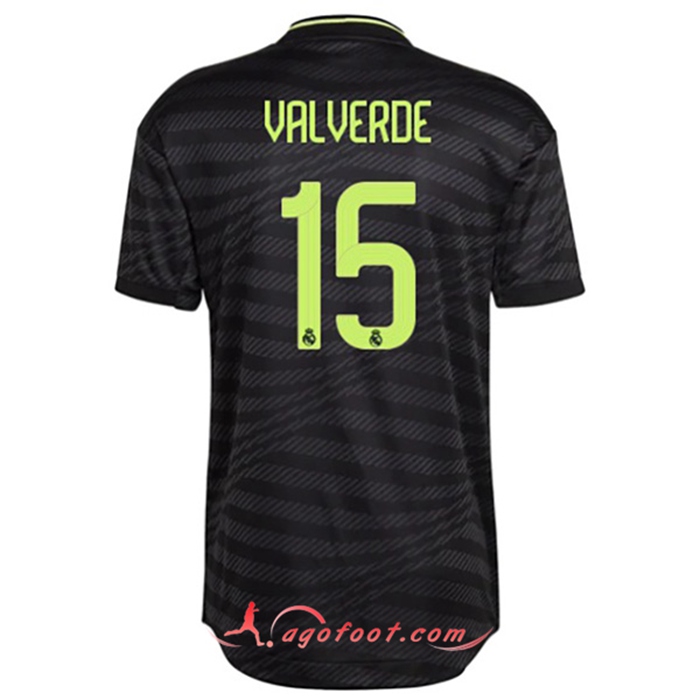 Maillot de Foot Real Madrid (VALVERDE #15) 2022/2023 Third