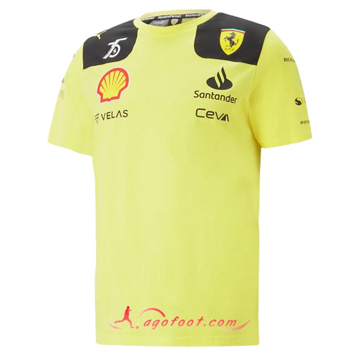T-Shirt F1 Scuderia Ferrari Team Jaune 2022