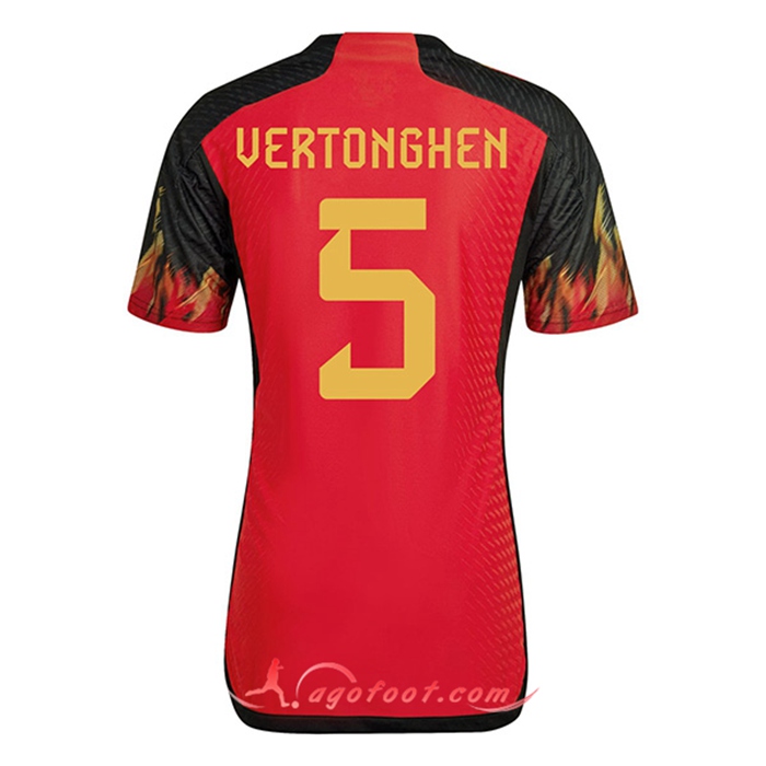 Maillot Equipe Foot Belgique (VERTONGHEN #5) 2022/2023 Domicile