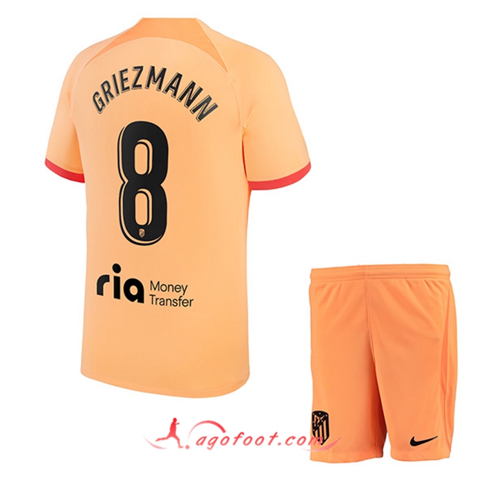 Maillot de Foot Atletico Madrid (GRIEZMANN #8) Enfants Third 2022/2023