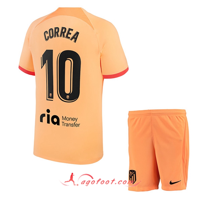 Maillot de Foot Atletico Madrid (CORREA #10) Enfants Third 2022/2023
