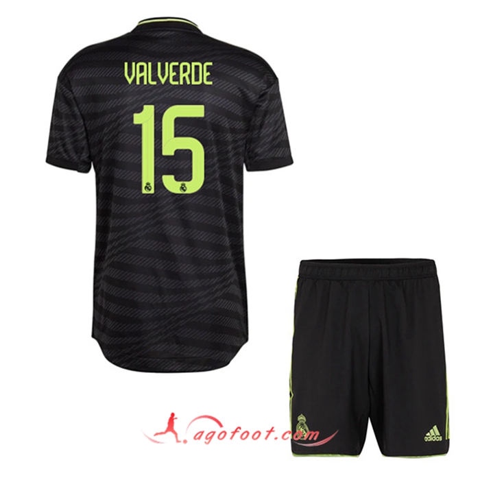 Maillot de Foot Real Madrid (VALVERDE #15) Enfants Third 2022/2023