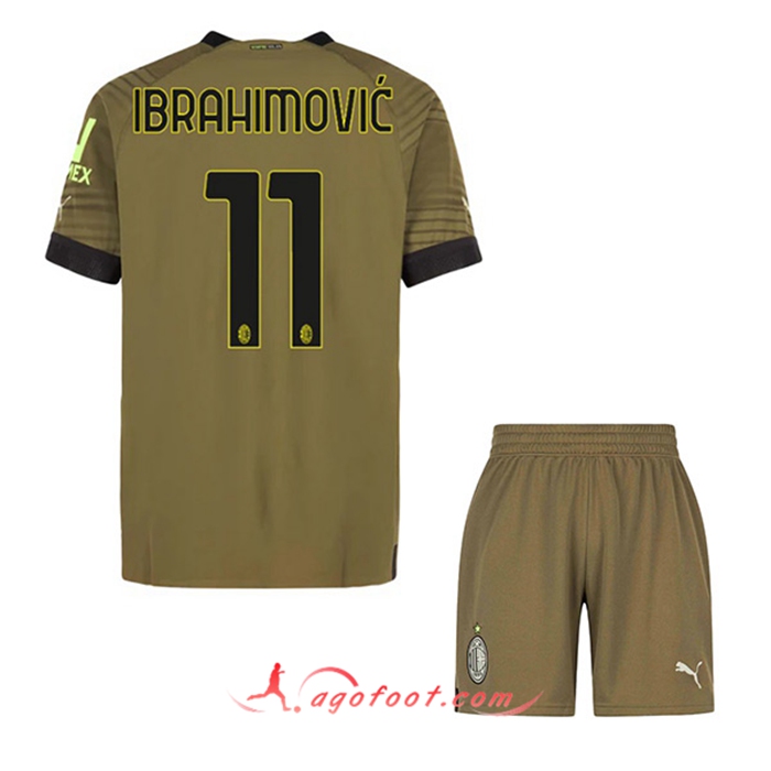 Maillot de Foot AC Milan (IBRAHIMOVIĆ #11) Enfants Third 2022/2023