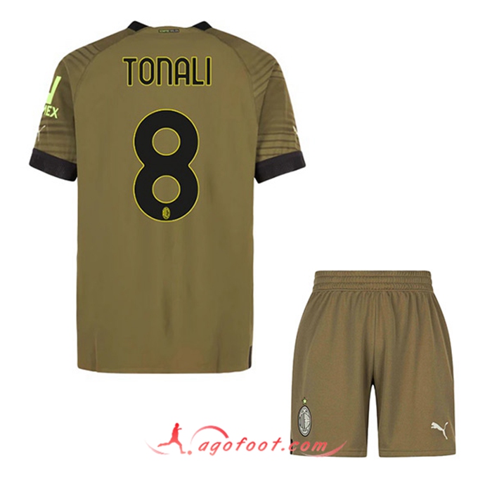 Maillot de Foot AC Milan (TONALI #8) Enfants Third 2022/2023