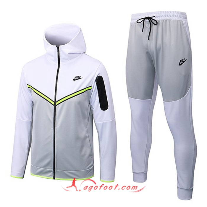 Ensemble Veste A Capuche Coupe-Vent NIKE Gris/Blanc 2022/2023