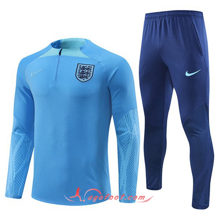 Ensemble Survetement de Foot Angleterre Bleu Clair 2022/2023