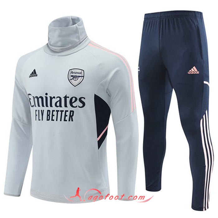 Ensemble Survetement de Foot Arsenal Gris Clair 2022/2023