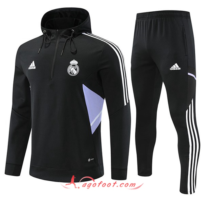 Ensemble Veste A Capuche Coupe-Vent Real Madrid Noir 2022/2023