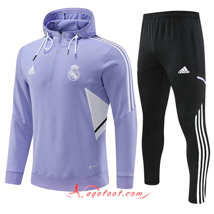 Ensemble Veste A Capuche Coupe-Vent Real Madrid Pourpre 2022/2023