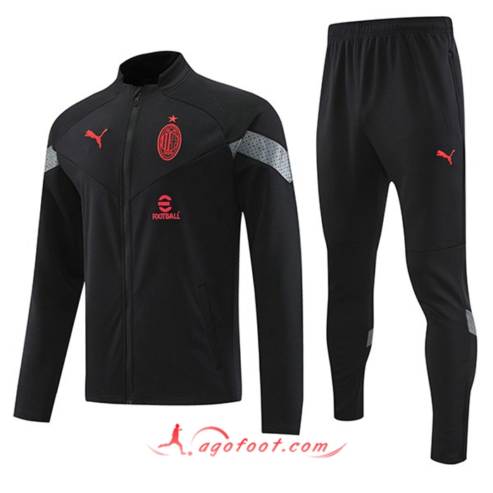 Ensemble Survetement de Foot - Veste Milan AC Noir 2022/2023
