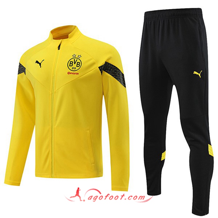 Ensemble Survetement de Foot - Veste Dortmund BVB Jaune 2022/2023