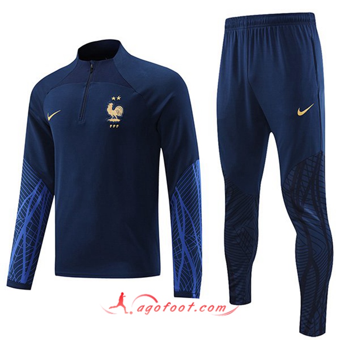 Ensemble Survetement de Foot France Bleu Marins 2022/2023