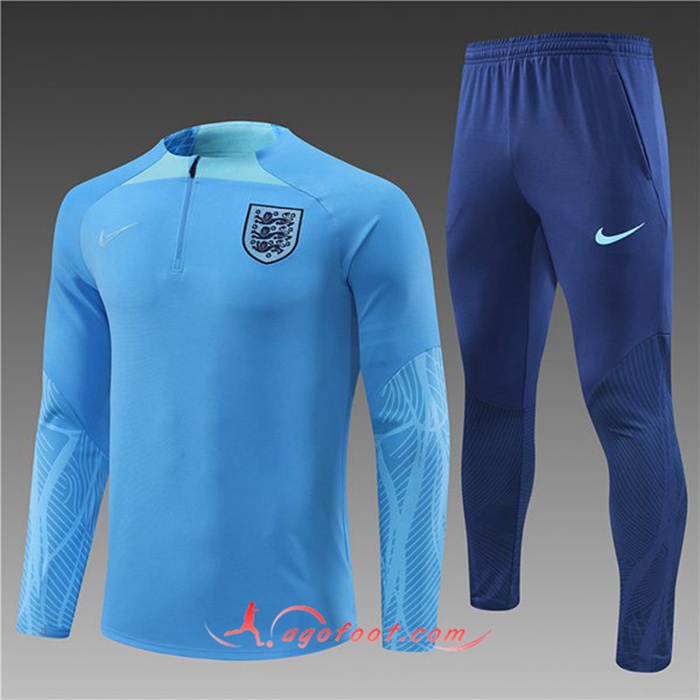 Ensemble Survetement de Foot Angleterre Enfant Bleu Clair 2022/2023
