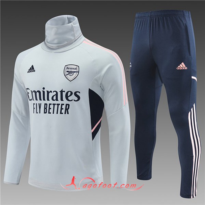 Ensemble Survetement de Foot Arsenal Enfant Gris Clair 2022/2023
