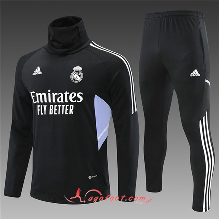 Ensemble Survetement de Foot Real Madrid Enfant Noir 2022/2023