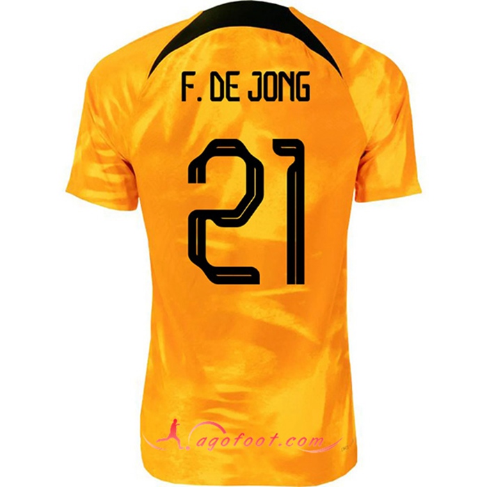 Maillot de Foot Pays-Bas （F.DE JONG #21）Coupe Du Monde 2022 Domicile