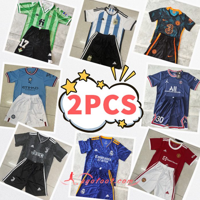 Maillot de Foot Enfant - Envoyé au Hasard 2PCS