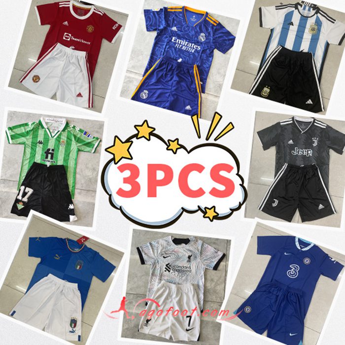 Maillot de Foot Enfant - Envoyé au Hasard 3PCS