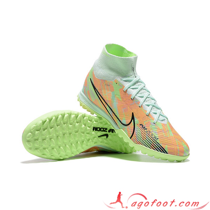 Nike Chaussures de Foot Superfly 8 Academy TF Vert/Orange