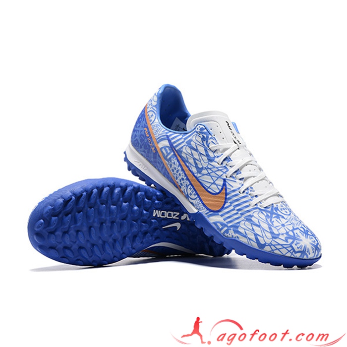 Nike Chaussures de Foot Air Zoom Mercurial Vapor- XV Academy TF Bleu/Blanc