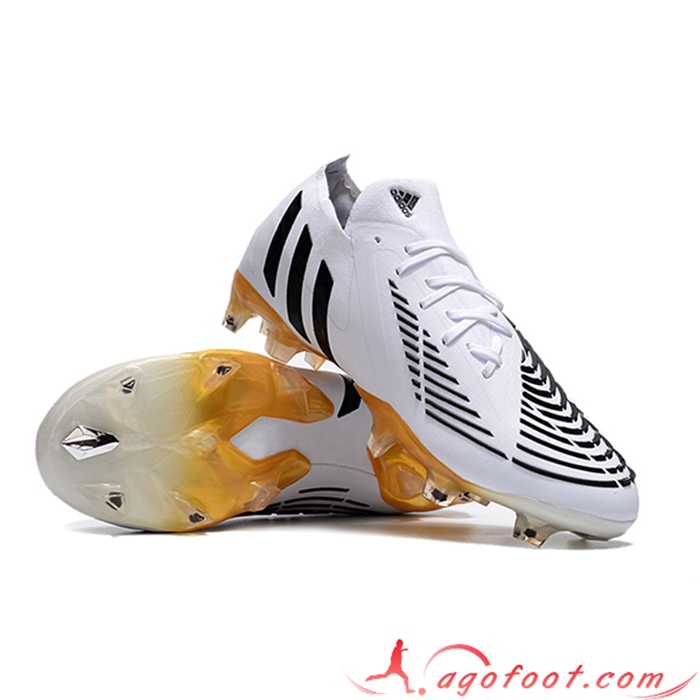Adidas Chaussures de Foot Predator Edge Geometric.1 FG Blanc/Noir