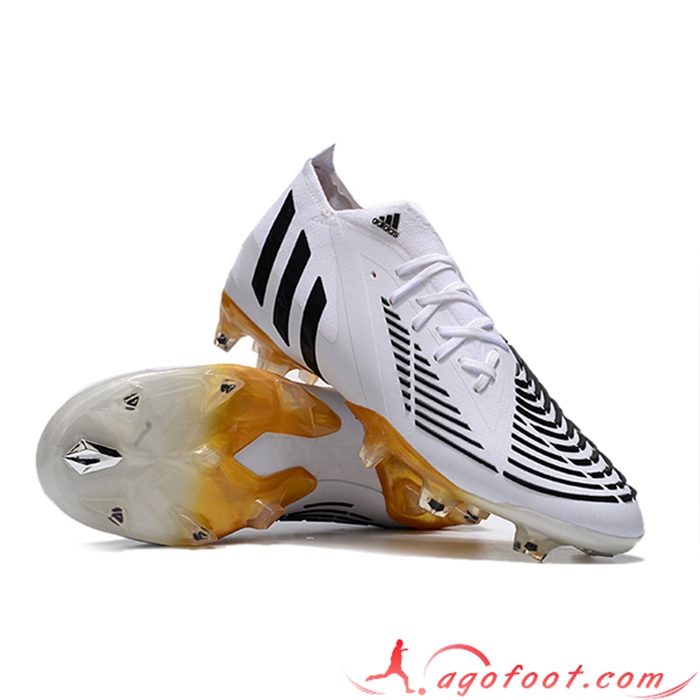 Adidas Chaussures de Foot Predator Edge Geometric.1 FG Blanc/Noir