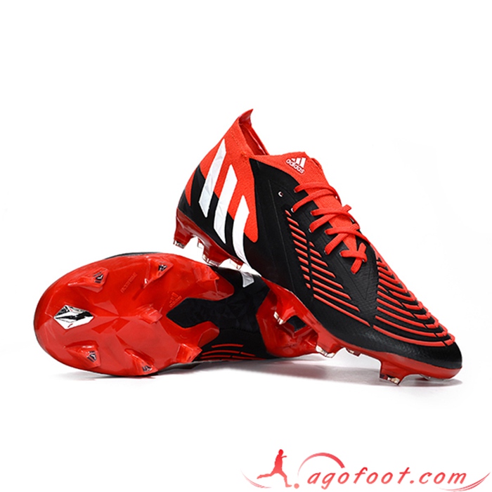 Adidas Chaussures de Foot Predator Edge Geometric.1 FG Rouge/Noir
