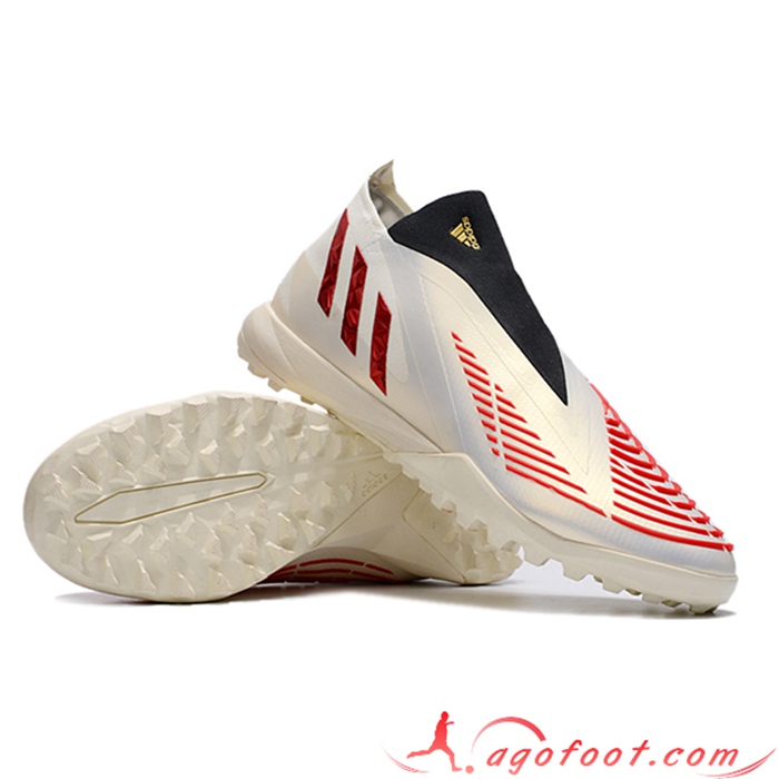 Adidas Chaussures de Foot Predator Edge1 TF Doré/Rouge