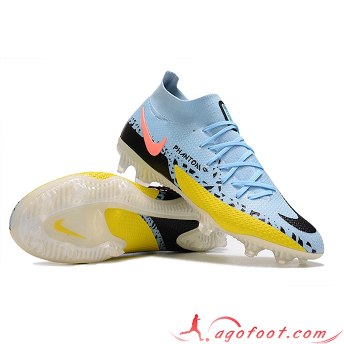 Nike Chaussures de Foot Phantom GT2 Dynamic Fit Elite FG Bleu Clair