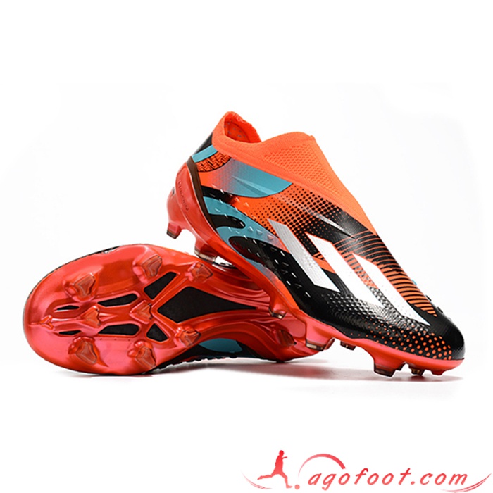 Adidas Chaussures de Foot X Speedportal .1 2022 World Cup Boots FG Noir/Orange