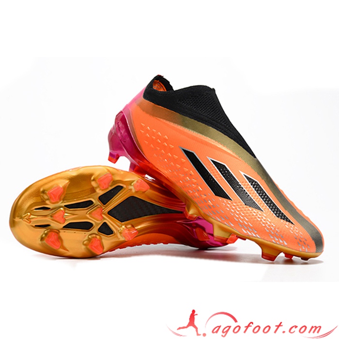 Adidas Chaussures de Foot X Speedportal .1 2022 World Cup Boots FG Orange/Noir