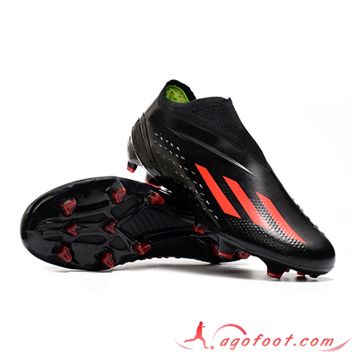 Adidas Chaussures de Foot X Speedportal .1 2022 World Cup Boots FG Noir/Rouge