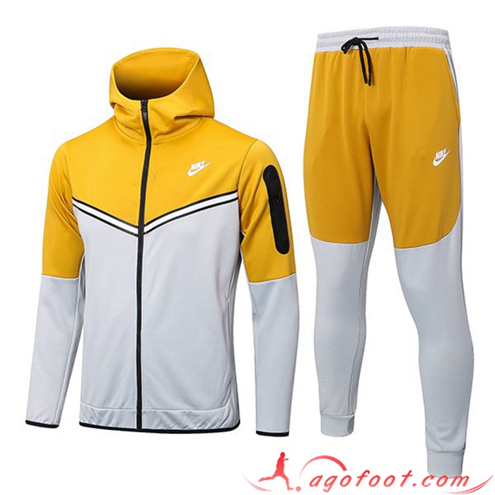 Ensemble Veste A Capuche Coupe-Vent Nike Gris/Jaune 2022/2023