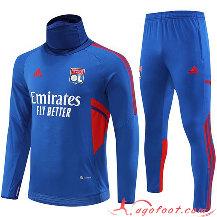 Ensemble Survetement de Foot lyon Col Haut Bleu 2022/2023