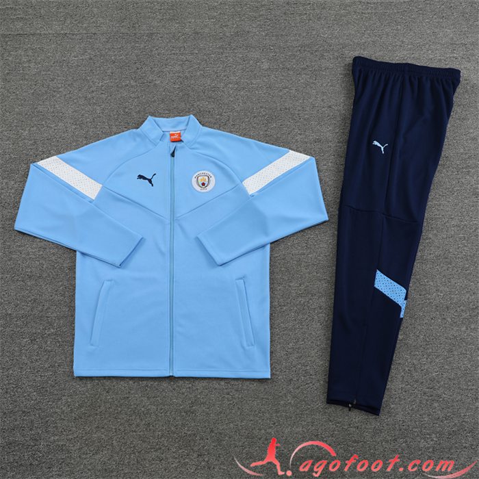 Survêtement Fit Manchester City Officiel – Ensemble Training Polyester Confortable, Collection 100% City